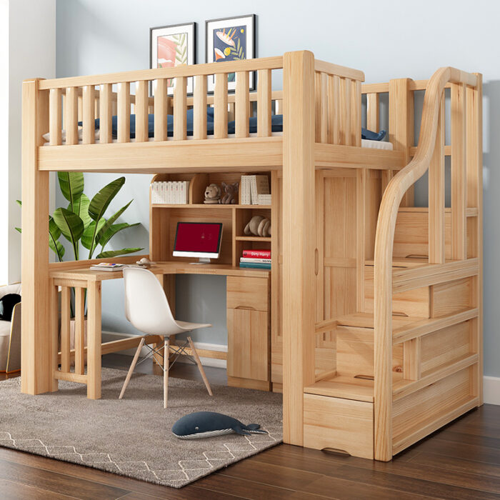 Red Sun Desk Bunk Bed